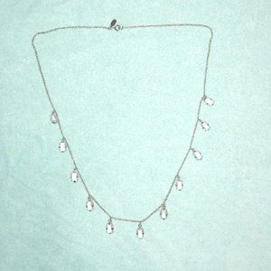 ANN TAYLOR silver tone necklace long, good condition, pre-owned